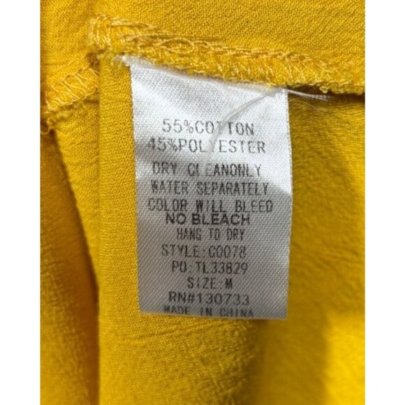 Umgee Womens M Mustard Yellow Embroidered Floral Dress Casual Boho Chic - Picture 4 of 5